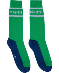 Marni Green Navy Techno Socks
