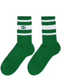 Gucci Green White Logo Running Socks