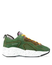 Green Suede Athletic Shoes