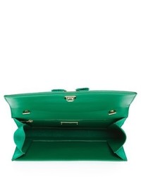 Salvatore Ferragamo Medium Ginny Pieced Suede Shoulder Bag Green