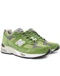New Balance 991 Suede Mesh And Leather Sneakers