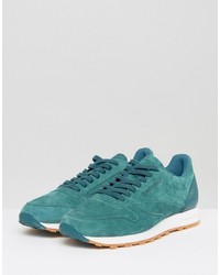 Reebok Classic Leather Gum Sole Sneakers In Green Bd6014