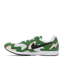 Nike Green And White Air Streak Lite Sneakers
