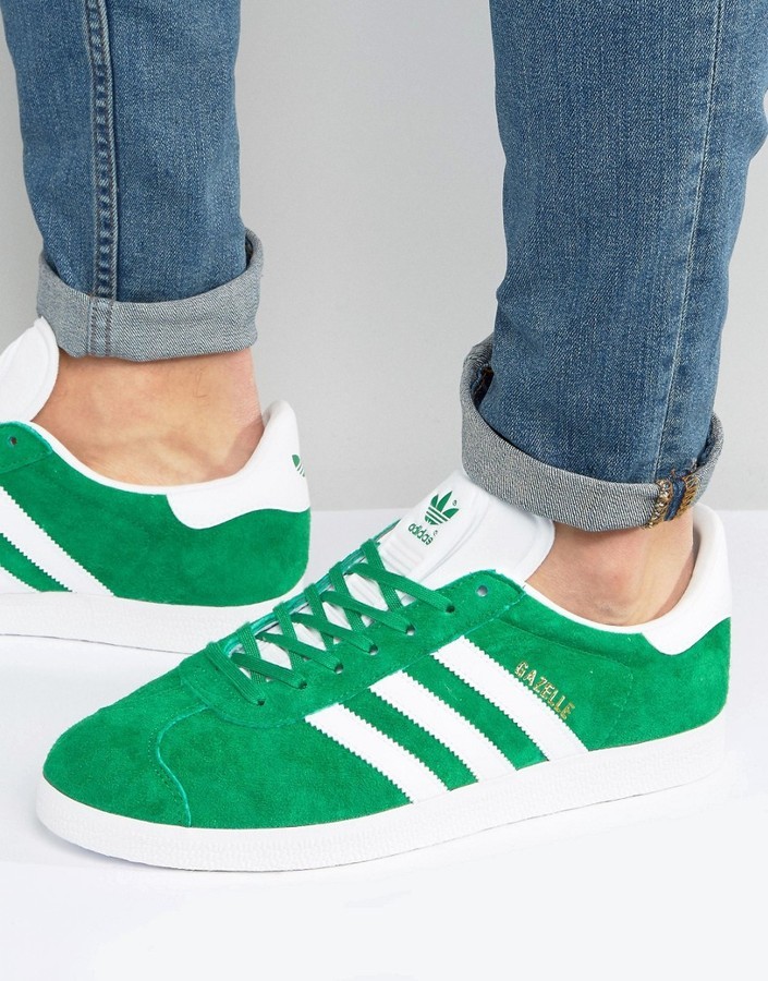 adidas green suede sneakers
