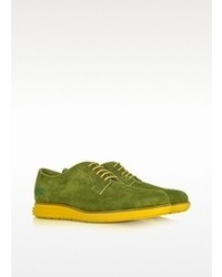 Green Suede Oxford Shoes