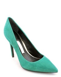 Boutique 9 Migs Green Suede Pumps Heels Shoes