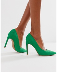 ASOS DESIGN Porto Pointed High Heeled Court Shoes In Emerald Green
