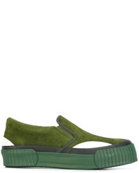 Green Suede Slip-on Sneakers