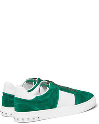 Valentino Garavani Flycrew Leather Panelled Suede Sneakers