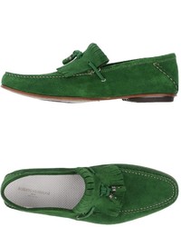 Green Suede Tassel Loafers