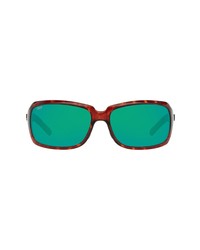 Costa Del Mar 64mm Polarized Oversize Rectangle Sunglasses