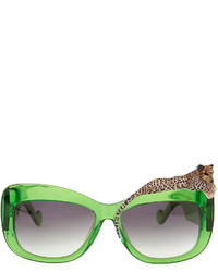 Karlsson Anna Karin Rose Et La Mer Leopard Sunglasses Green