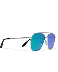 Acne Studios Anteom Aviator Style Silver Tone Mirrored Sunglasses