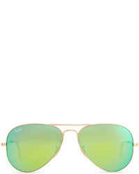 Ray-Ban Aviator Sunglasses With Flash Lenses Goldgreen Mirror