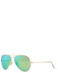 Ray-Ban Aviator Sunglasses With Flash Lenses Goldgreen Mirror