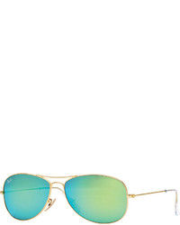Ray-Ban Aviator Sunglasses With Green Mirror Lens Golden