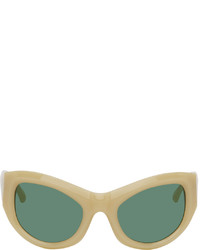 Dries Van Noten Beige Linda Farrow Edition Goggle Sunglasses
