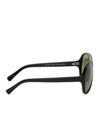 Dries Van Noten Black Linda Farrow Edition Aviator Sunglasses