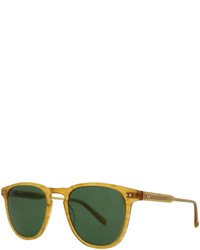 Garrett Leight Brooks 47 Square Polarized Sunglasses Butterscotch
