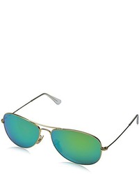 Ray-Ban Cockpit Aviator Sunglasses In Matte Gold Green Mirror Rb3362 11219 59