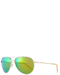 Oliver Peoples Colored Lens Aviator Sunglasses Goldgreen