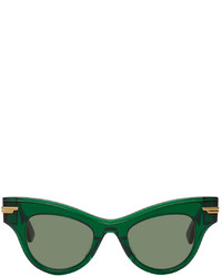 Bottega Veneta Green Acetate Cat Eye Sunglasses