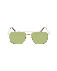 Lanvin Jl 58mm Rectangular Sunglasses In Gold Green At Nordstrom