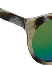 Illesteva Leonard Ii Round Frame Acetate Mirrored Sunglasses