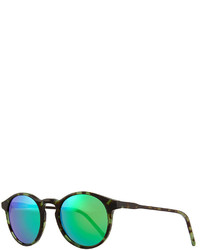 Kyme Miki Round Pantos Mirror Sunglasses Blackgreen