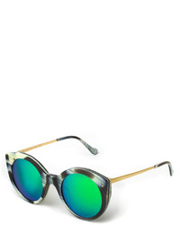 Illesteva Palm Beach Mirrored Sunglasses Horn
