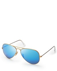 Ray-Ban Polarized Mirrored Aviator Sunglasses 58mm