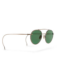 Mr Leight Rei S Round Frame Gold Tone Sunglasses
