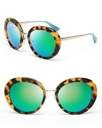 Prada Round Mirrored Oversized Sunglasses