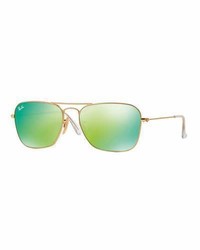 Ray-Ban Square Ombre Mirrored Aviator Sunglasses Goldengreen