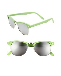 Steve Madden 50mm Retro Sunglasses Green One Size