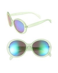 Steve Madden 65mm Round Sunglasses Frosted Green One Size