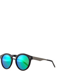 Illesteva Toohey Mirrored Round Sunglasses Blackgunmetal