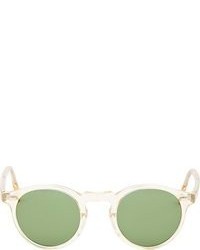 Oliver Peoples Transparent Green Gregory Peck Round Sunglasses