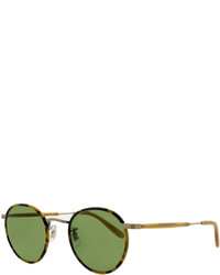 Garrett Leight Wilson 49 Round Sunglasses Tokyo Tortoiseamber Honey