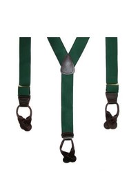 CTM Solid Satin Suspenders Tall Avail Hunter Green X Tall