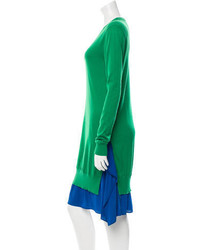 Peter Som Silk Trimmed Sweater Dress