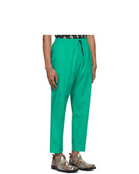 Kenzo Green Poplin Tapered Lounge Pants