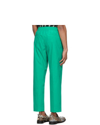 Kenzo Green Poplin Tapered Lounge Pants