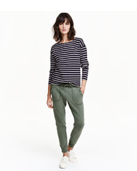 H&M Sweatpants Khaki Green Ladies