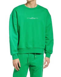 Frame Crewneck Cotton Graphic Sweatshirt In Pop Green At Nordstrom