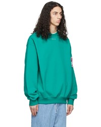 We11done Green Cotton Sweatshirt