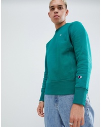 Champion Reverse Weave Sweatshirt With Small Logo In Green