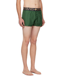 Versace Underwear Green Greca Border Swim Shorts