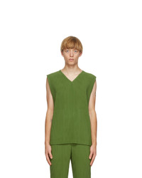 Homme Plissé Issey Miyake Green Colorful Pleats Tank Top