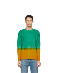 Green Tie-Dye Crew-neck Sweater